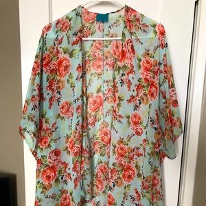 Sheer floral robe